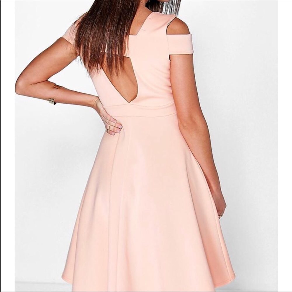 White high low skater dress.